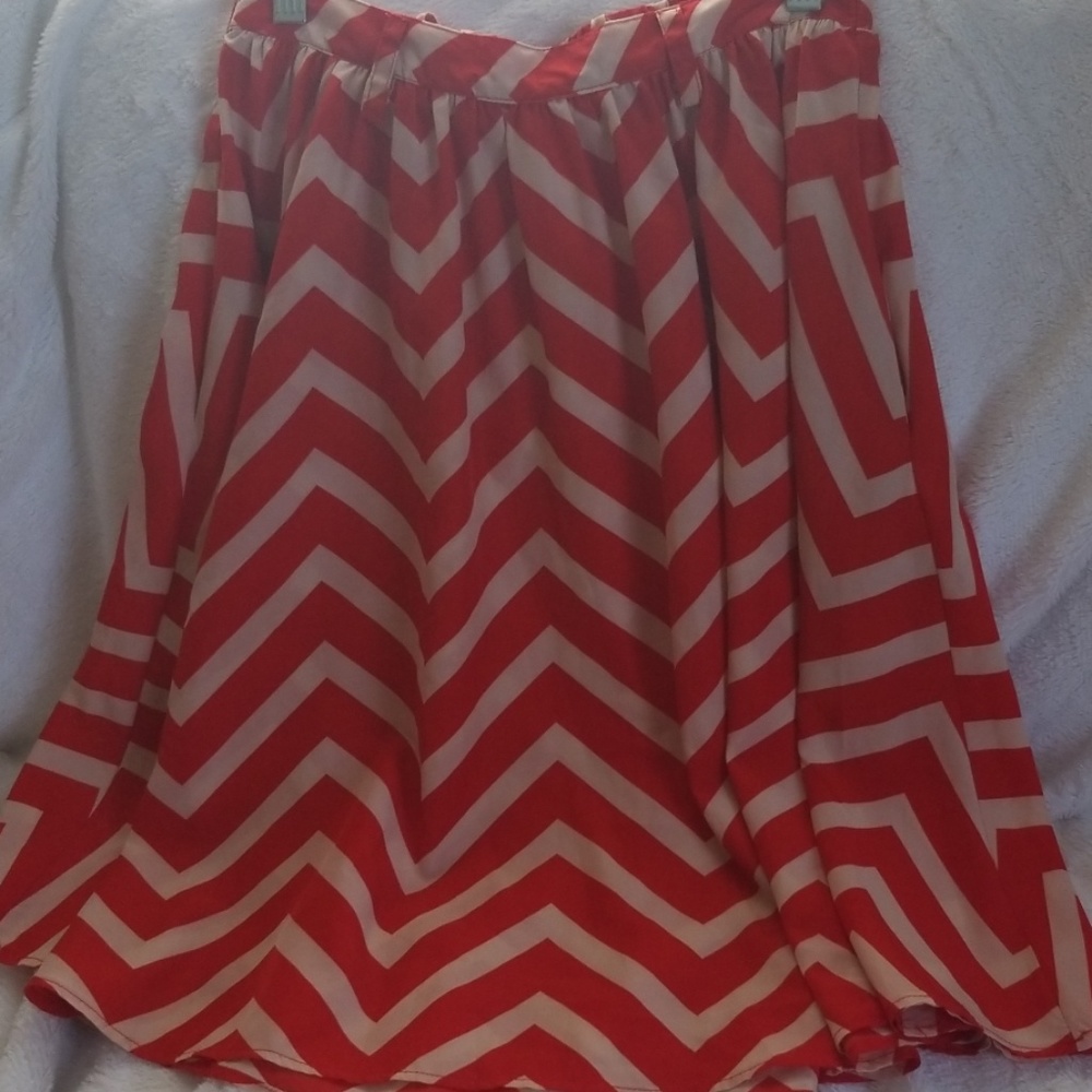 Xhilaration red &white striped skirt, size S/P